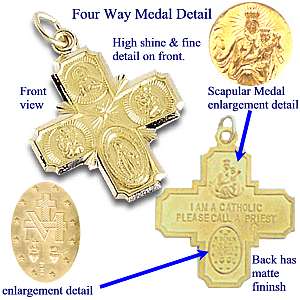 catholic four way medal