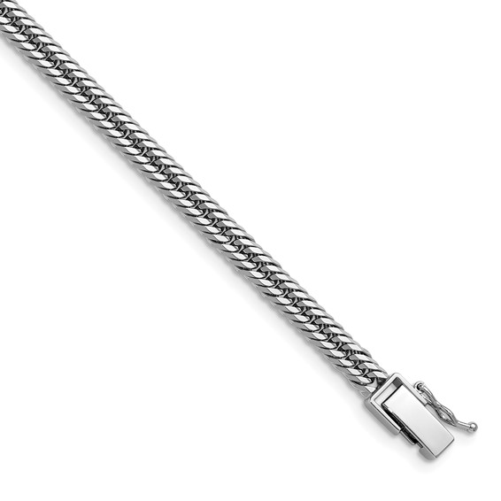 (image for) Platinum Polished and Diamond-cut 4.3mm Solid Curb with Safety Clasp 20" Chain
